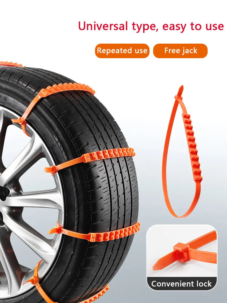 ❄️ Cadenas de Nieve de Nylon NoEnName_Null – Antideslizantes para Ruedas de Auto SUV