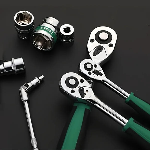 NIUXIANG Llave de Carraca Multifuncional de Acero Cromo-Vanadio – Antideslizante y Desmontable