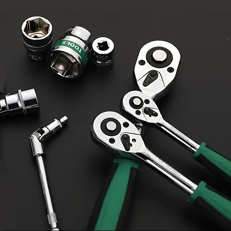 NIUXIANG Llave de Carraca Multifuncional de Acero Cromo-Vanadio – Antideslizante y Desmontable