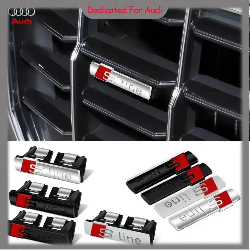 Emblema de productos para coche, parrilla, insignia de capó delantero, rejilla para Audi Sline