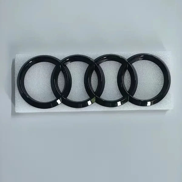 Logotipo de 4 anillos ABS negro capó de coche capó delantero parrilla maletero trasero emblema