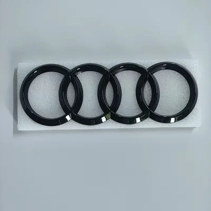 Logotipo de 4 anillos ABS negro capó de coche capó delantero parrilla maletero trasero emblema
