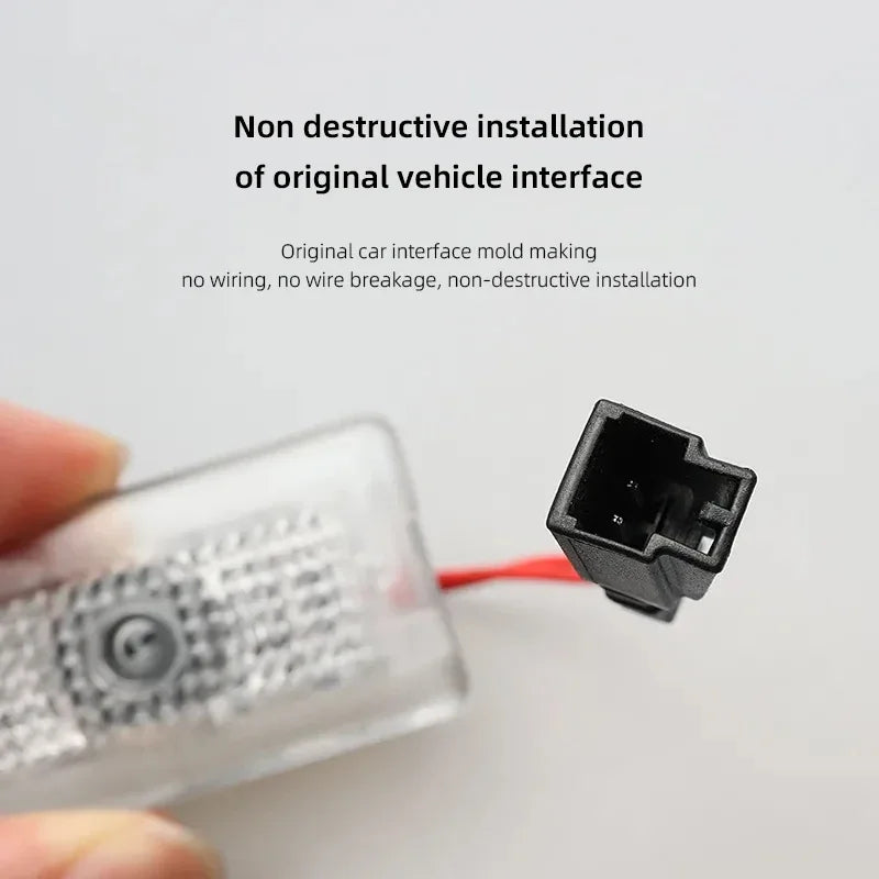 Luces LED Proyectoras Tesla – Bienvenida de Puerta, 2 Piezas (Model 3, S, X, Y, Cybertruck, Roadster)
