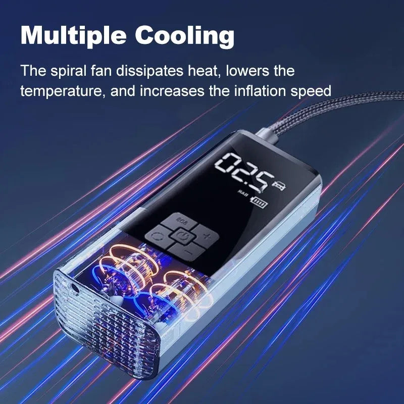 Car Wireless Air Pump Air Compressor Tire Ball Inflator LED Light Tyre Inflator 150PSI Electric for Car Motorcycles Bicycles