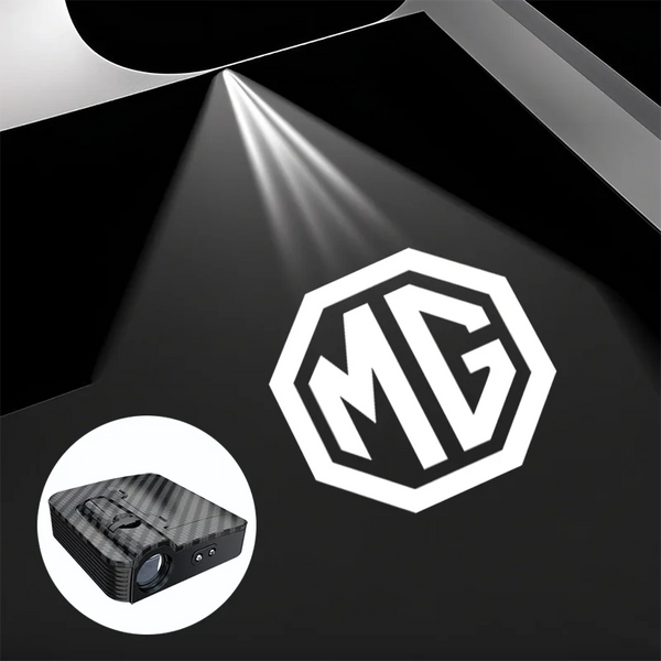 Luces LED de Bienvenida para Puertas MG – Proyector de Logo HD, 2 Piezas, Fibra de Carbono