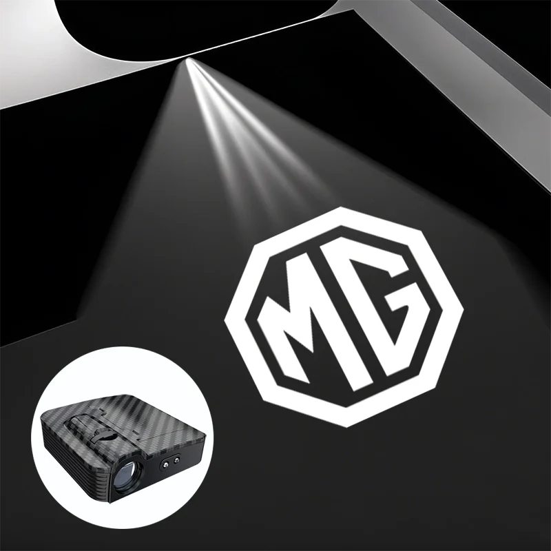 Luces LED de Bienvenida para Puertas MG – Proyector de Logo HD, 2 Piezas, Fibra de Carbono
