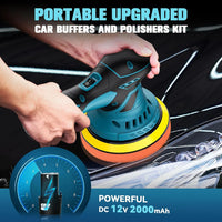 🚗✨ Pulidora Inalámbrica para Auto 12V con 6 Velocidades – Incluye 2 Baterías 2.0Ah + Kit de Accesorios