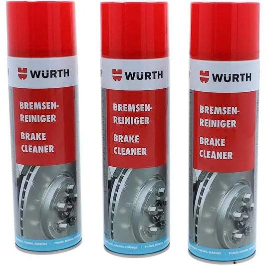 3 x wurth brake cleaner spray 500 ml cars motorcycles