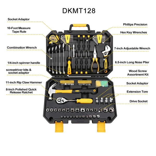 Set de Herramientas DEKO DKMT Series | Kit de Bricolaje Completo
