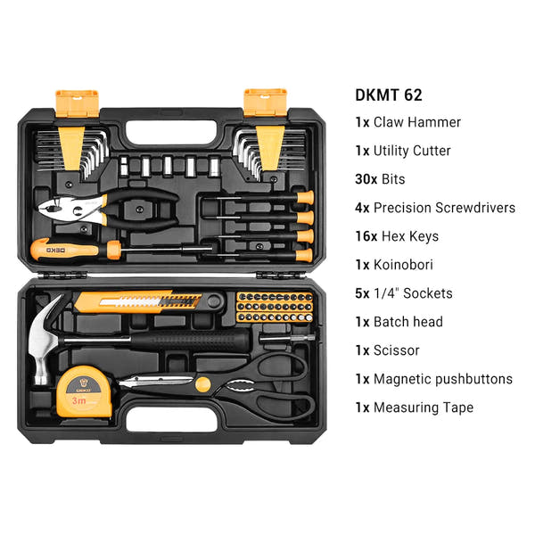 Set de Herramientas DEKO DKMT Series | Kit de Bricolaje Completo