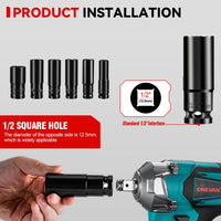 ONEVAN 18V Llave de Impacto Brushless – 1200 N·m, 8 Velocidades, con Luz LED