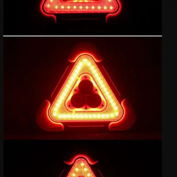 Triángulo de Emergencia LED Solar 3 en 1 | Luz de Advertencia Recargable