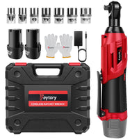 DayPlus Llave de Carraca Inalámbrica 12V Brushless – 200 N·m, 2 Baterías, Set de 7 Vasos (3/8”)