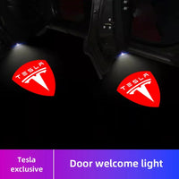 Luces LED Proyectoras Tesla – Bienvenida de Puerta, 2 Piezas (Model 3, S, X, Y, Cybertruck, Roadster)