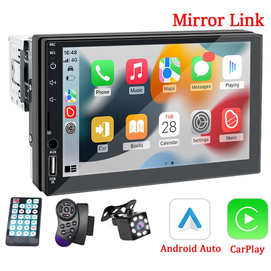 Pantalla 7” con Car Play & Android Auto | Radio Bluetooth con FM y USB – Modelo 7024