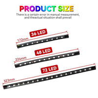 Neón 36 48 72 LED luz ambiental para pies Interior de coche Control remoto inalámbrico por aplicación de música lámpara decorativa de ambiente RGB automática