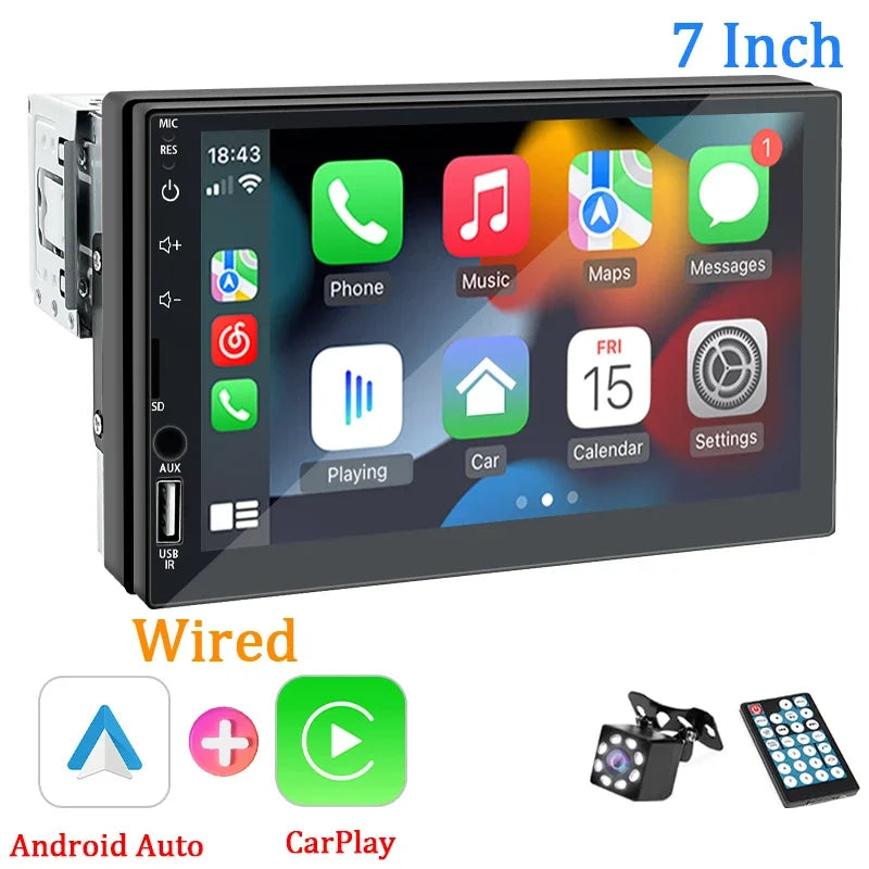 Pantalla 7” con Car Play & Android Auto | Radio Bluetooth con FM y USB – Modelo 7024