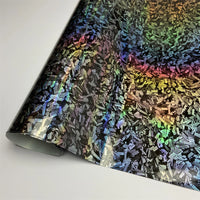 Envoltura de vinilo de fibra de carbono forjado con láser brillante, pegatina autoadhesiva para coche, película de carbono de vinilo brillante impermeable para calcomanía de coche