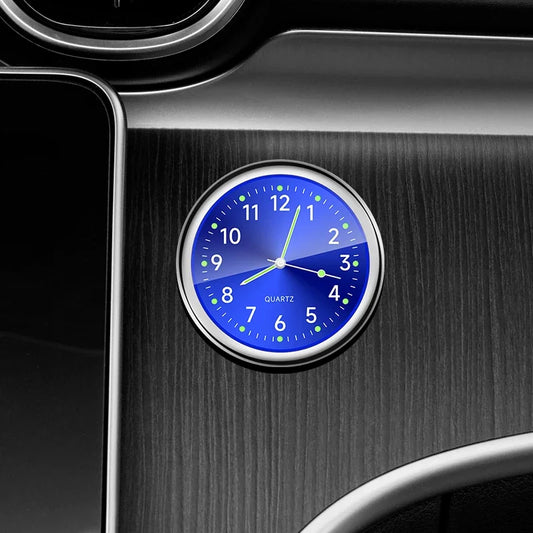 eloj decorativo brillante para coche, Mini reloj analógico de cuarzo para salpicadero de coche, reloj adhesivo para decoración exclusiva de coche, 1 ud.