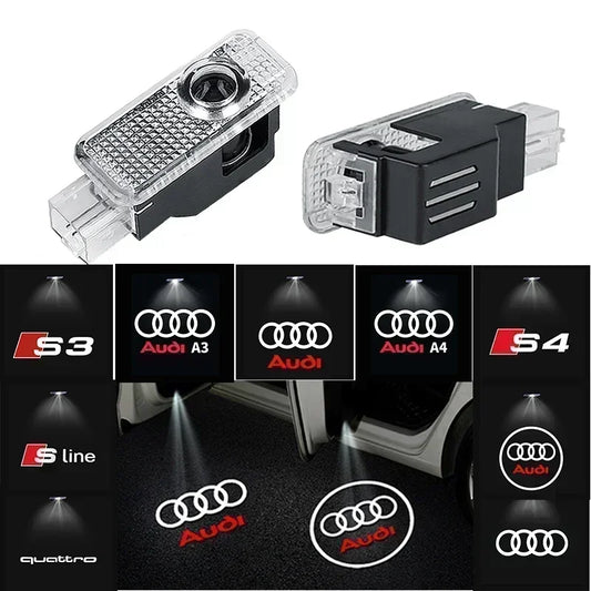 Luz de bienvenida para puerta de coche, lámpara Led HD para proyector para Audi