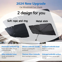 Parasol para parabrisas de coche 2025, sombrilla plegable para protección solar, cubierta frontal para bloquear rayos UV y calor, protector portátil