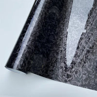 Envoltura de vinilo de fibra de carbono forjado con láser brillante, pegatina autoadhesiva para coche, película de carbono de vinilo brillante impermeable para calcomanía de coche