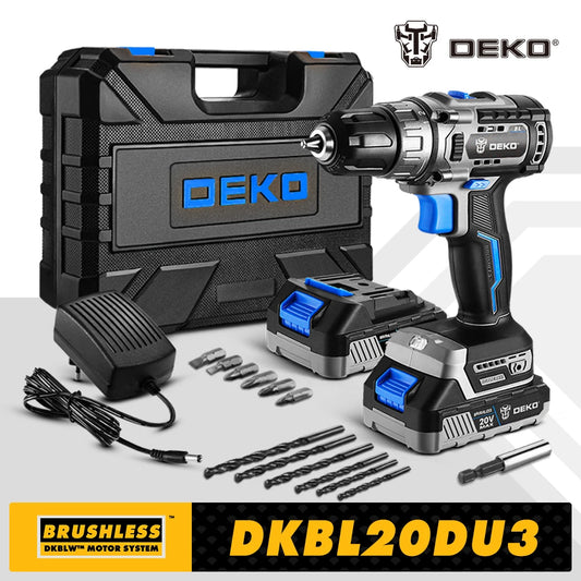 DEKO Taladro Inalámbrico 20V Brushless – Máxima Potencia y Precisión para tus Proyectos de DIY
