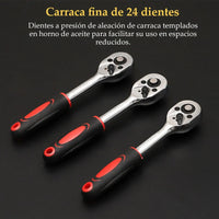 Kit de herramientas para reparación de automóviles de 46 piezas, juego de dados de 1/4 de pulgada, conjunto de llaves de carraca y torque, conjunto de reparación de autos, herramienta para mecánico