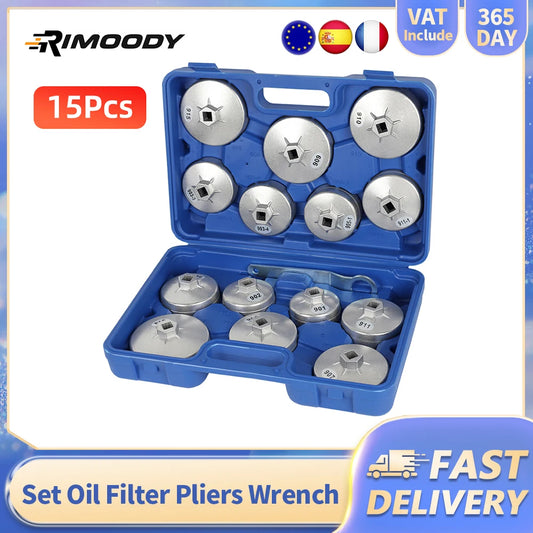 Rimoody, 15 Uds., llave para filtro de aceite de aleación de aluminio,
