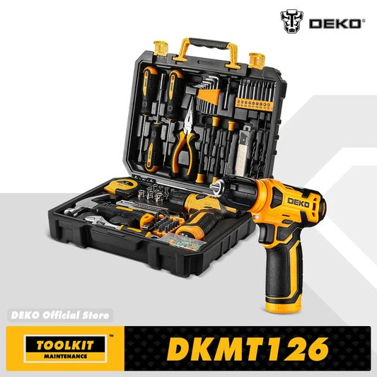 Set de Herramientas Eléctricas DEKO DKMT126 | Taladro + Destornillador + Accesorios
