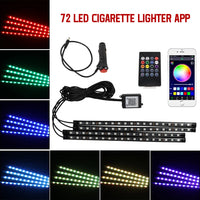 Neón 36 48 72 LED luz ambiental para pies Interior de coche Control remoto inalámbrico por aplicación de música lámpara decorativa de ambiente RGB automática