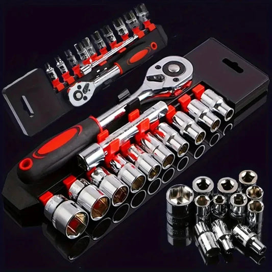 Nueva actualización, juego de llaves de vaso, Hardware, herramienta de reparación de bicicletas para coche, barco, motocicleta, trinquete de enchufe corto, herramientas de reparación de automóviles, mano