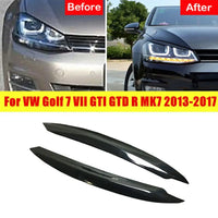 Cubierta de párpado de ceja para faro de coche, embellecedor para VOLKSWAGEN VW Golf 7 7,5 VII GTD R MK7 MK7.5 2013-2019, pegatinas llamativas