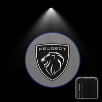 Luz Led de bienvenida para puerta de coche proyector láser inalámbrico Logo lámpara de sombra fantasma para Peugeot