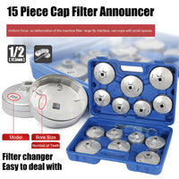 Rimoody, 15 Uds., llave para filtro de aceite de aleación de aluminio,