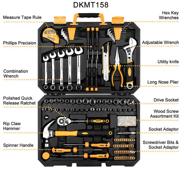 Set de Herramientas DEKO DKMT Series | Kit de Bricolaje Completo