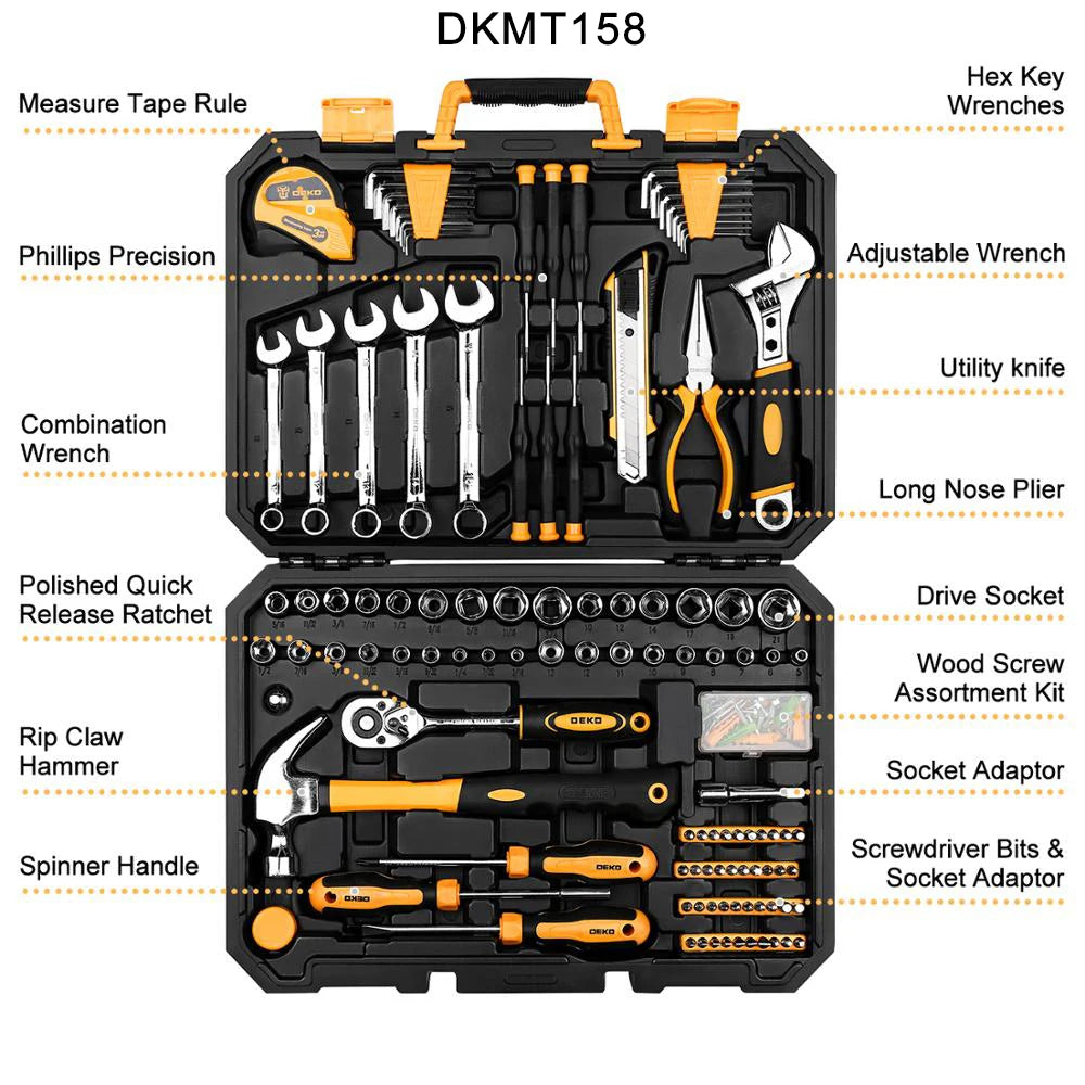 Set de Herramientas DEKO DKMT Series | Kit de Bricolaje Completo