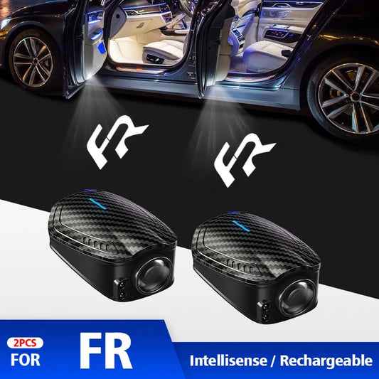 Luces LED de Bienvenida para Puertas de Coche – Proyector Láser Recargable Universal (2 Piezas)