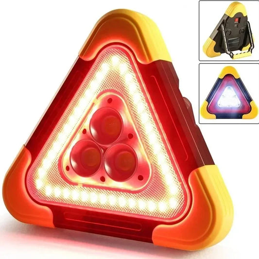 Triángulo de Emergencia LED Solar 3 en 1 | Luz de Advertencia Recargable