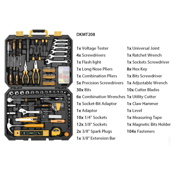 Set de Herramientas DEKO DKMT Series | Kit de Bricolaje Completo